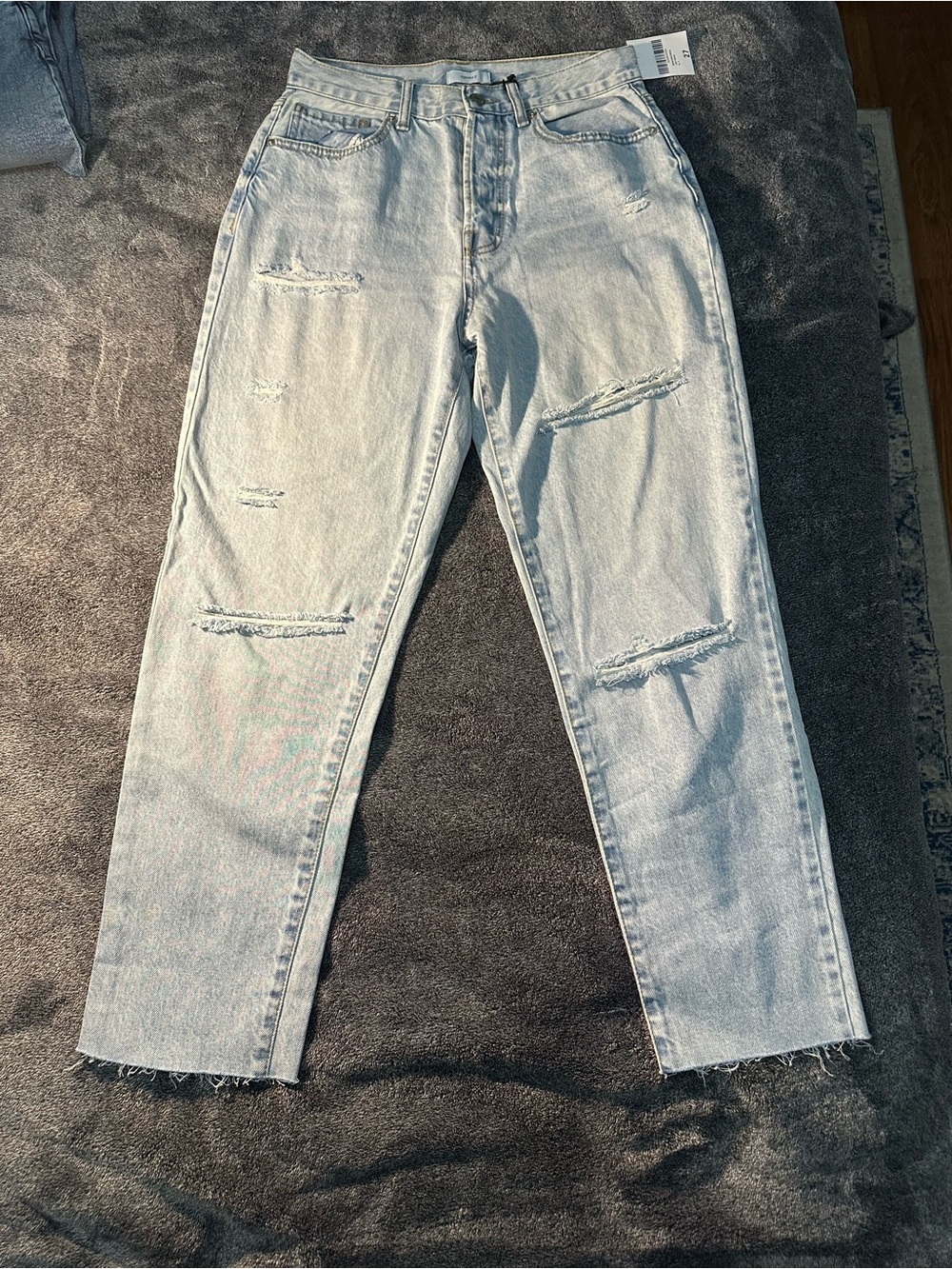 Forever 21 Light Blue High-Rise Relaxed Tapered Jeans - Classic Denim